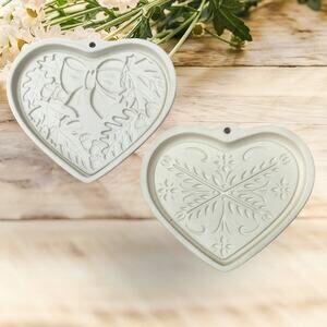 Pampered Chef Cookie Molds 2003 Autumn Wreath  2000 Anniversary Heart